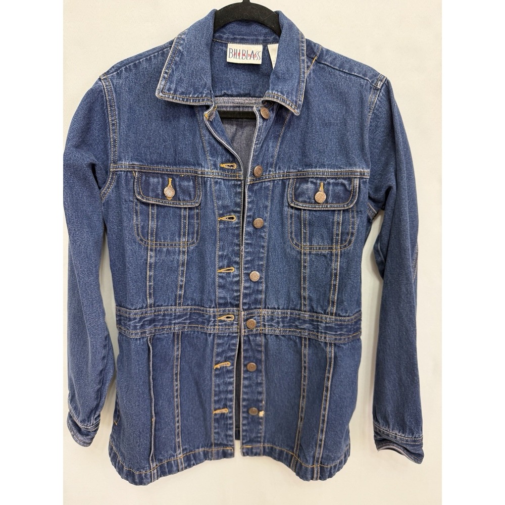 Bill Blass Vintage Denim Western Cinched Waist Jacket Womens S Blue | Y2K Retro